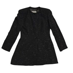 Emporio Armani Vintage Jacquard Navy Blue Coat Size‎ 44 Size 8